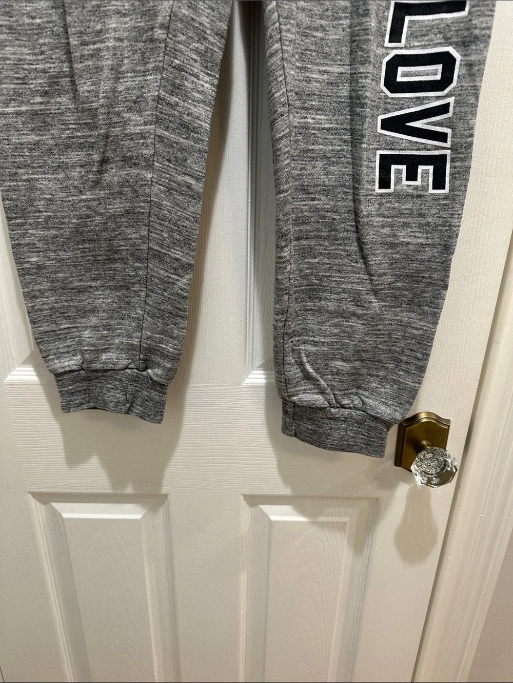 PINK Victoria's Secret Gray 'LOVE' Jogger Track Pants